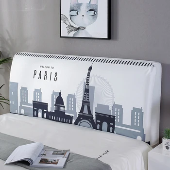 

Plush Elastic Bed Head Cover All-Inclusive Dustproof Headboard Cover Nordic Style Bed Head Back Protection Bedside Decoration