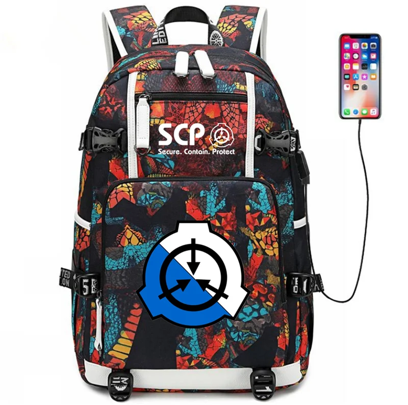 11 SCP специальные процедуры удержания основы Рюкзак Школьная Сумка Usb Зарядка музыка ноутбук дорожная сумка - Цвет: 11
