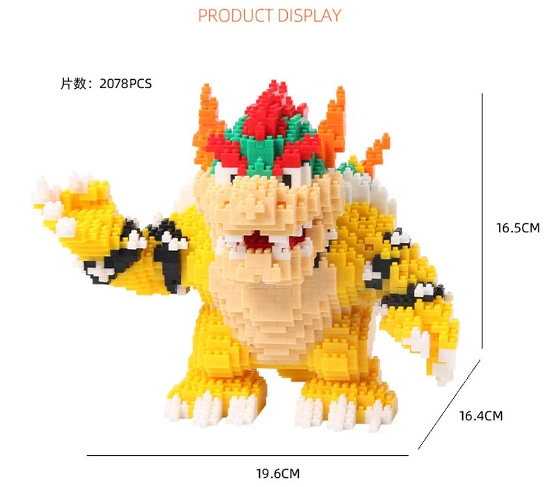 2200 шт. 21822 алмазные блоки мультяшные фигурки Koopa King аниме микро DIY строительные
