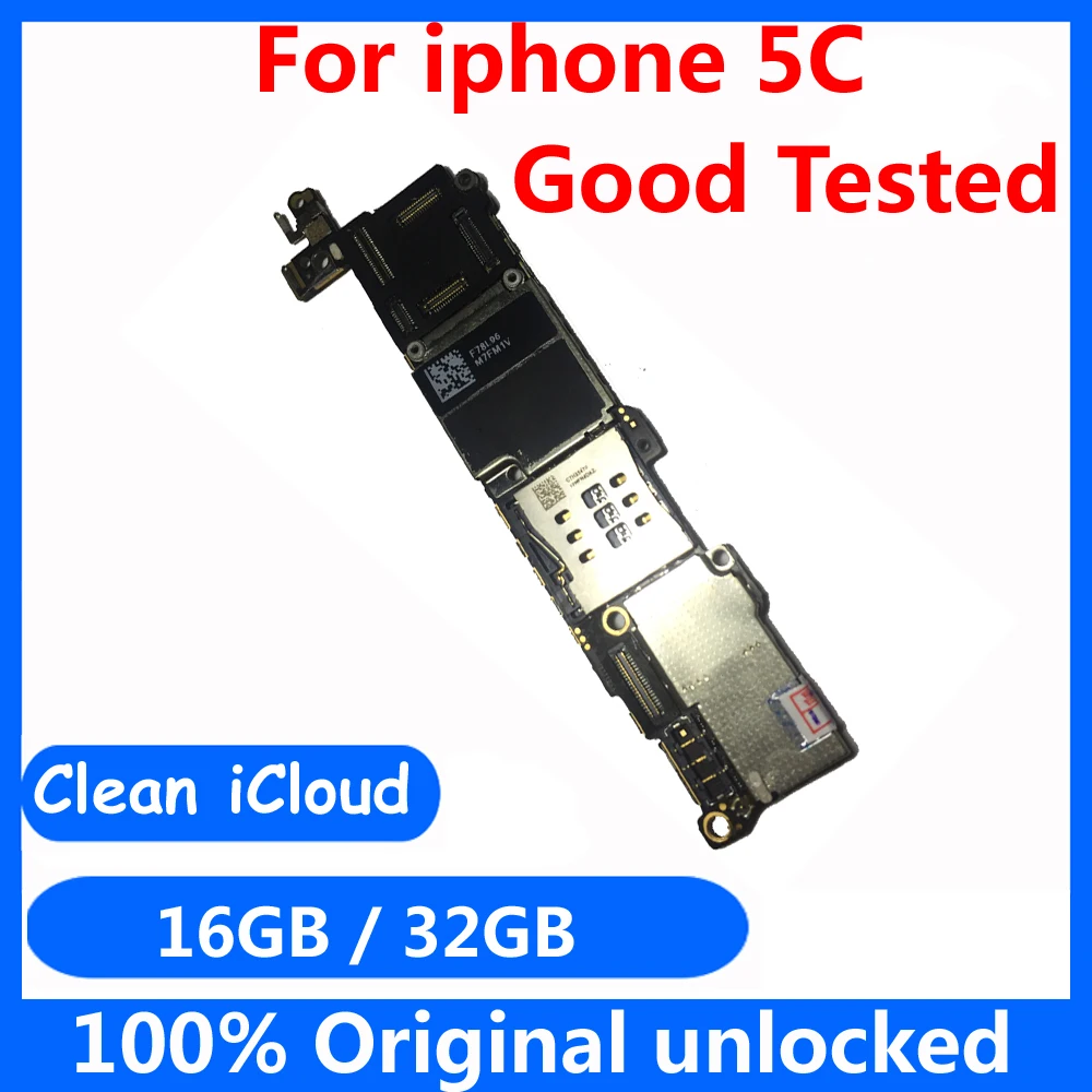 Оригинальная системная материнская плата IOS для iphone 5C, 16 ГБ, 32 ГБ, полностью разблокированная материнская плата с чипами, Бесплатный iCloud, логическая плата, хорошая пластина