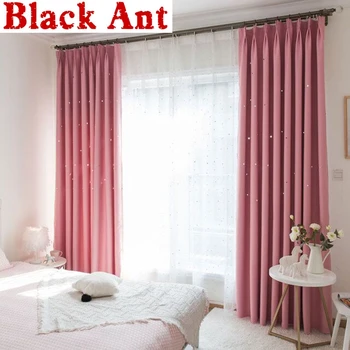 

Hollow-out Stars Children Curtains Cartoon Purple Pink Blackout Drapey Decor Kids Girls Bedroom Living room Window Tulle X611T3