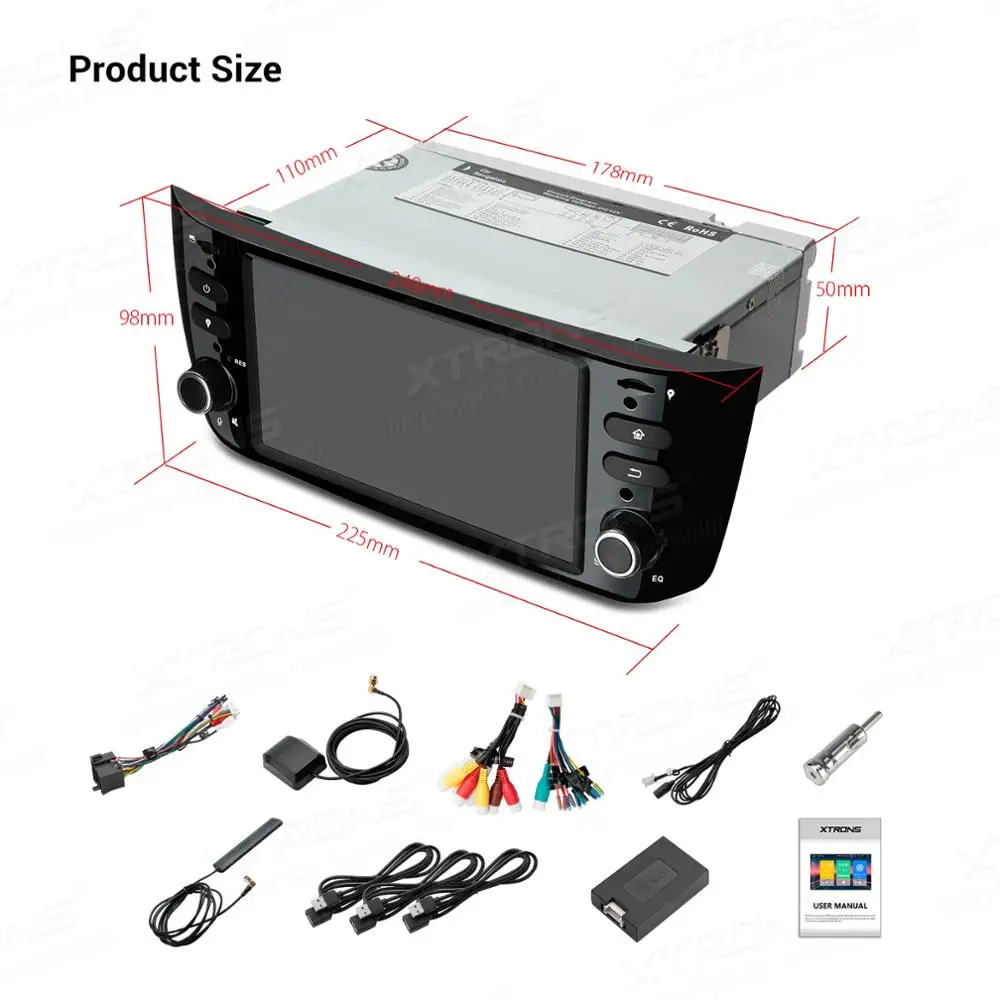 XTRONS 6," Android 9,0 автомобильный стерео плеер для FIAT Grande Punto 199/310 Linea 323 2012 2013- радио gps TPMS OBD без DVD