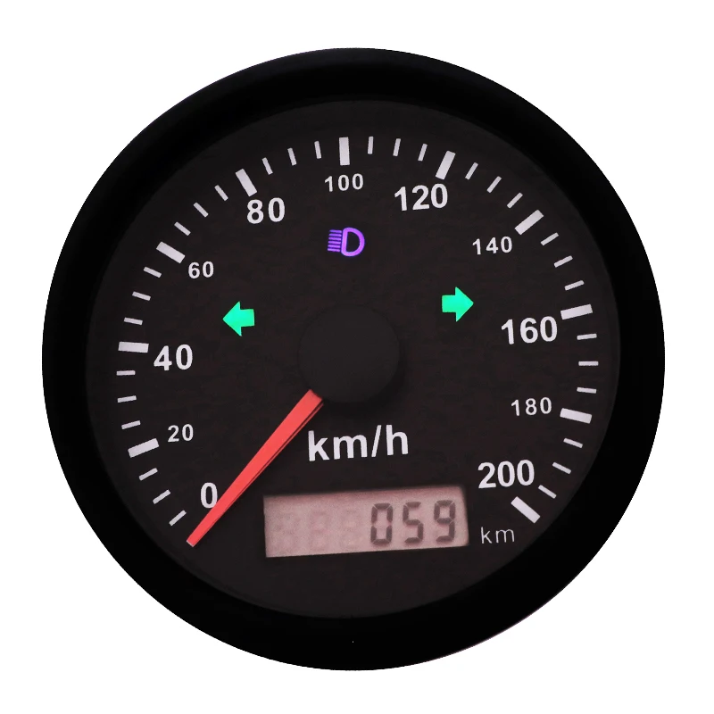 GPS Speedometer 200KM/H With GPS Antenna for Car Boat Motorcycle With Over Speed Buzzer Alarm and Turning Light 85MM