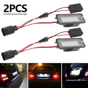 

2pc LED Car License Plate Light Bulbs Auto Lighting Car Signal Lamp Model Car Accessories for Golf 6