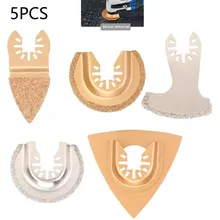 Lames de scie triangulaire en carbure, 5 pièces, lames de scie oscillantes, pour le ponçage grossier, les remplisseuses, les carreaux de céramique, multi outil