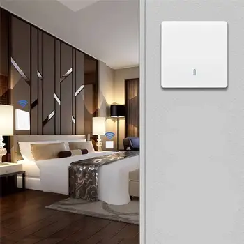 

Wireless Remote Control Switch Wall Switch Large Key Panel Free Stickers Free Wiring Light Control Smart Home Accessory