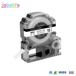 Labelife 1 шт. SS12KW LC-4WBN Совместимость Epson LabelWorks LK ленты Стандартный 12 мм черный на белом фоне для LW-300, LW-400 и LW-600P