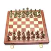 Metal Glossy Golden And Silver Chess Pieces Solid Wooden Folding Chess Board High Grade Professional Chess Games Set Gift 1