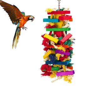 

Decor Pet Bird Supplies Safe Knots Cotton Rope Cage Hanging Perches Colorful Chewing Toys Durable Large