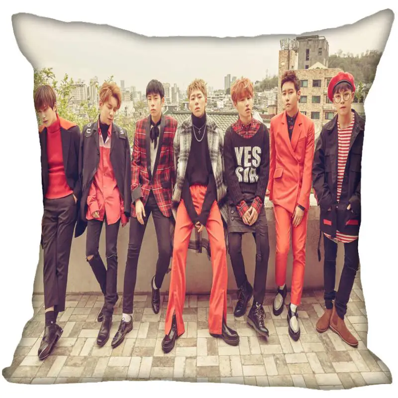 17 Пользовательские Kpop блок B печатные квадратные шелковые наволочки 40x40 45x45 50x50 60x60 две стороны атласная Наволочка логотип на заказ - Цвет: 17