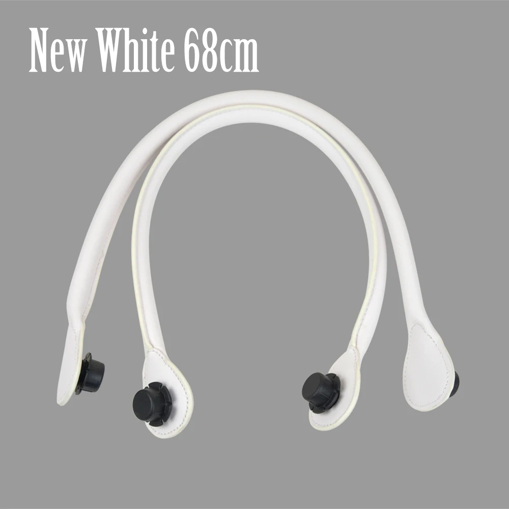 white 68cm TANQU короткий длинный круглый Pu искусственная кожа ручка для Obag классический мини O сумка женские сумки на плечо - Цвет: white 68cm