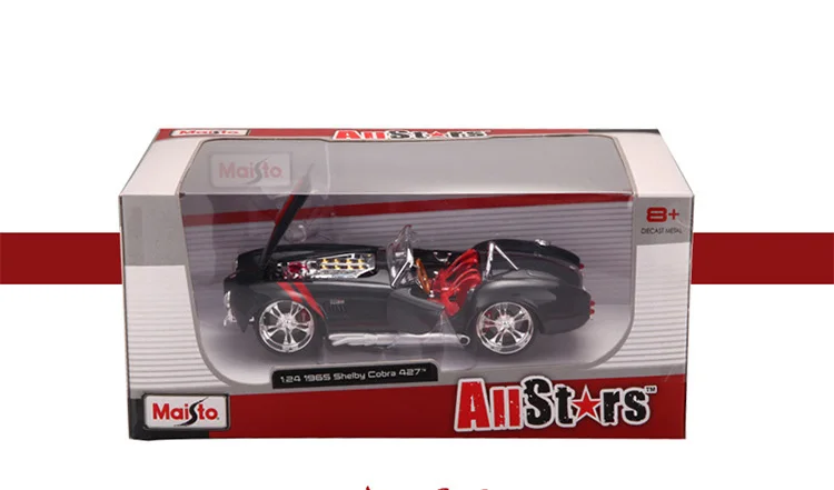 1:24 1965 Corvette Shelby Decast модель автомобиля из сплава имитация винтажная для коллекции автомобильных вентиляторов металлические инструменты для автомобиля игрушка произведение искусства для детей