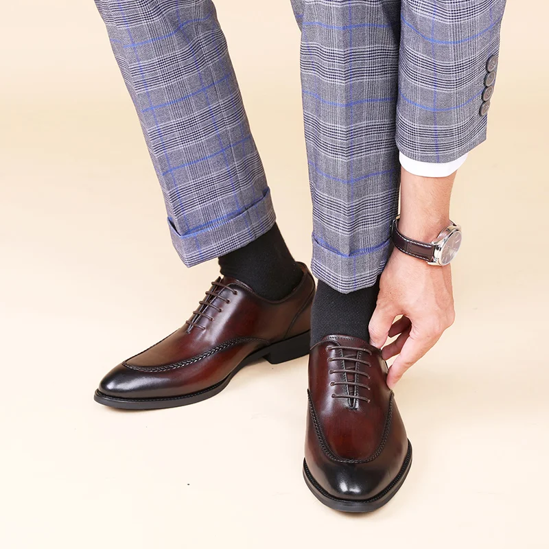 Desai Elegant Genuine Leather British Toe Men's Shoes Carved Business Shoes For Men Classic Dress Formal Wedding 2021 New