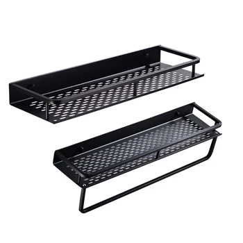 

2Pcs Bathroom Shelf Corner Organizer Space Aluminum Wall Mounted Decorative Corner Basket - 50Cm & 40Cm