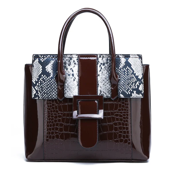 ACELURE Bolsa Mujer сумки для женщин роскошные сумки женские сумки дизайнерские Змеиный узор кожаная сумка через плечо - Цвет: Coffee