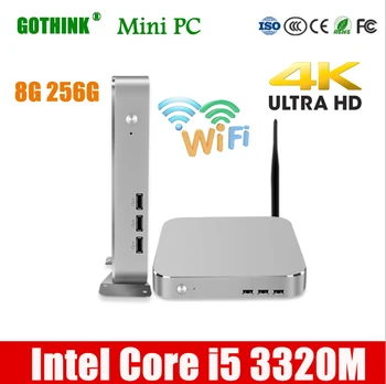 

GOTHINK mini pc with WiFi Intel Core i5 3320M 8G 256G Dual-core four-threaded 2.6Ghz support XP WIN7 / 8/10 LINUX pocket pc