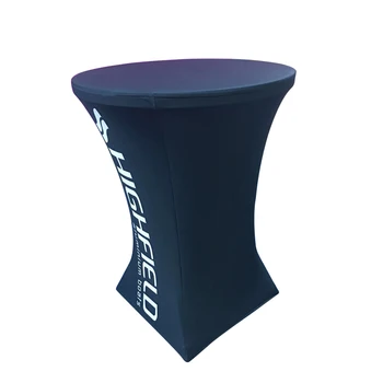 

4ft 6ft 8ft Custom Loose Stretch Fitted Type Company Promo Display Counter Table Cloth With Printed Polyester Fabric