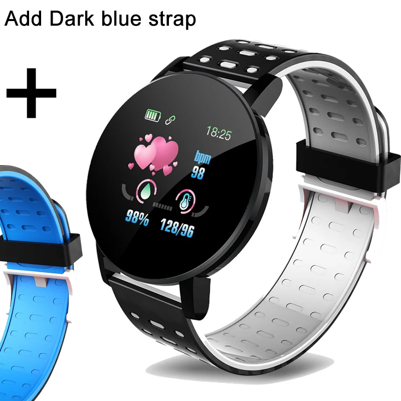 Add a black blue Смарт-часы для мужчин, измерение кровяного давления, для мужчин, t, водонепроницаемые, IP67, умные часы для женщин, Смарт-часы, спортивные, пульсометр, кислород, для Android IOS - Цвет: Add a black blue