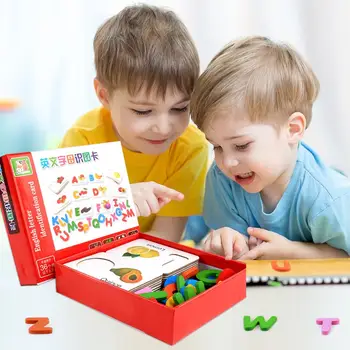 

26 English Letter Map Cards Kids Improving Cognitive Ability Waterborne Paint Cognitive Puzzle Basic Knowledge Learning Toys