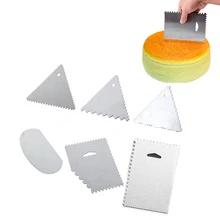 6 шт./компл. торт край скребок инструментальный миксер для теста в виде многоугольника, зубчатые Кухня начинающих DIY Профессиональный резец сглаживатель из нержавеющей стали, для выпечки