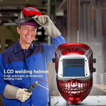 

1PC LCD Solar Auto Darkening Welding Helmet Weld Mask Protection Goggles Lens PP Red Welding Helmet Tool Accessories
