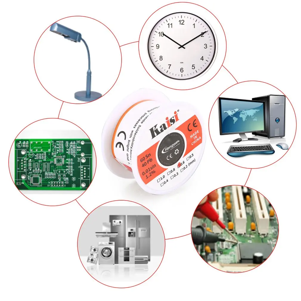 0,6 мм Sn60/Pb40 0.01sin 1.2% низкоплавный оловянный свинец Оловянная проволока припой палочка расплава канифоль ядро сплав припой пайка проволока рулон