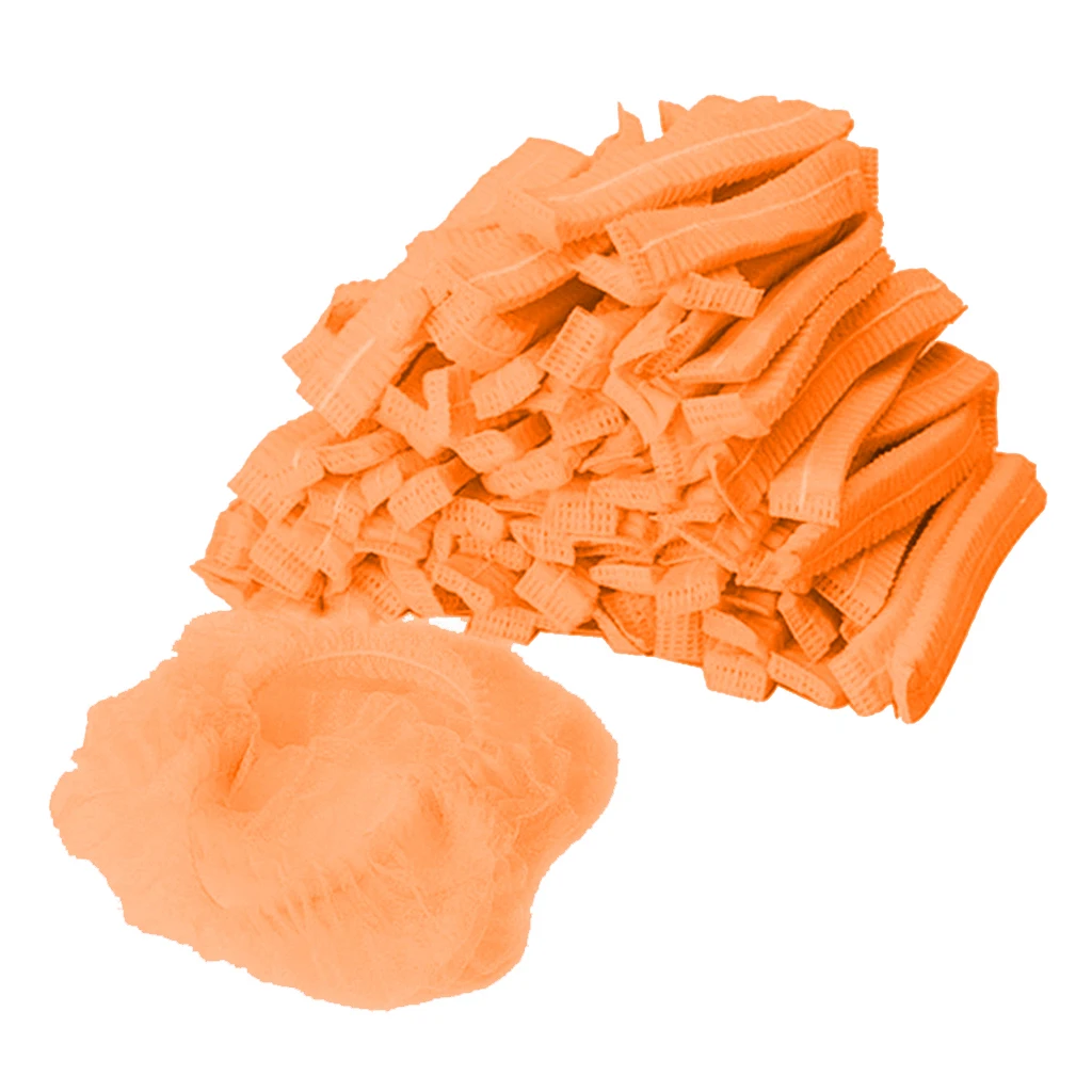 100x Disposable Mob Cap Non Woven Anti Dust Hat Head Cover Food Catering Kitchen Disposable Hair Net Cap