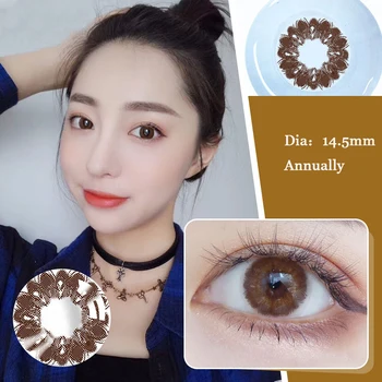 

Diopter myopia Beautiful Pupil Color Contact Lenses Prescription Female Path 14.5mm Cute Multicolor Party Gift Girl Cosplay