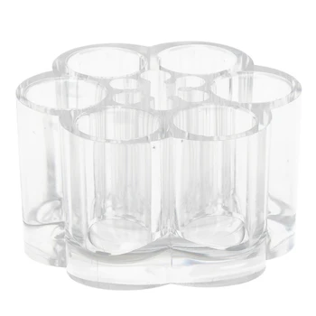 

6-Slot Multi-purpose Acrylic Makeup Organizer Lipstick Holder and Brush Rack 3.6 x 3.6 x 2.3 inches