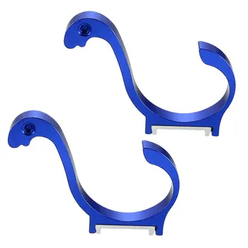 

uxcell 2Pcs Wall Mounted Hook Robe Hooks Single Towel Hanger With Screws Aluminum alloy, Blue