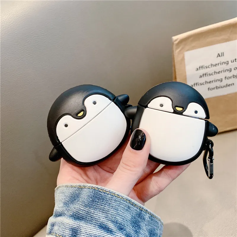 Забавный милый 3D Пингвин для AirPods Pro Чехол мультяшная Bluetooth гарнитура Защитная крышка для Air pods 2/3 силиконовый мягкий чехол capa