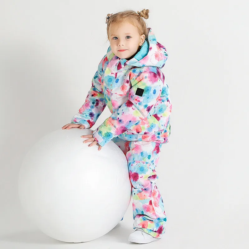 Waterproof Winter Ski-suits Aged 3-6 years Kids Snowboard Set Boys Girls Ski Jacket with Pants Set Winter Ski Clothes Children