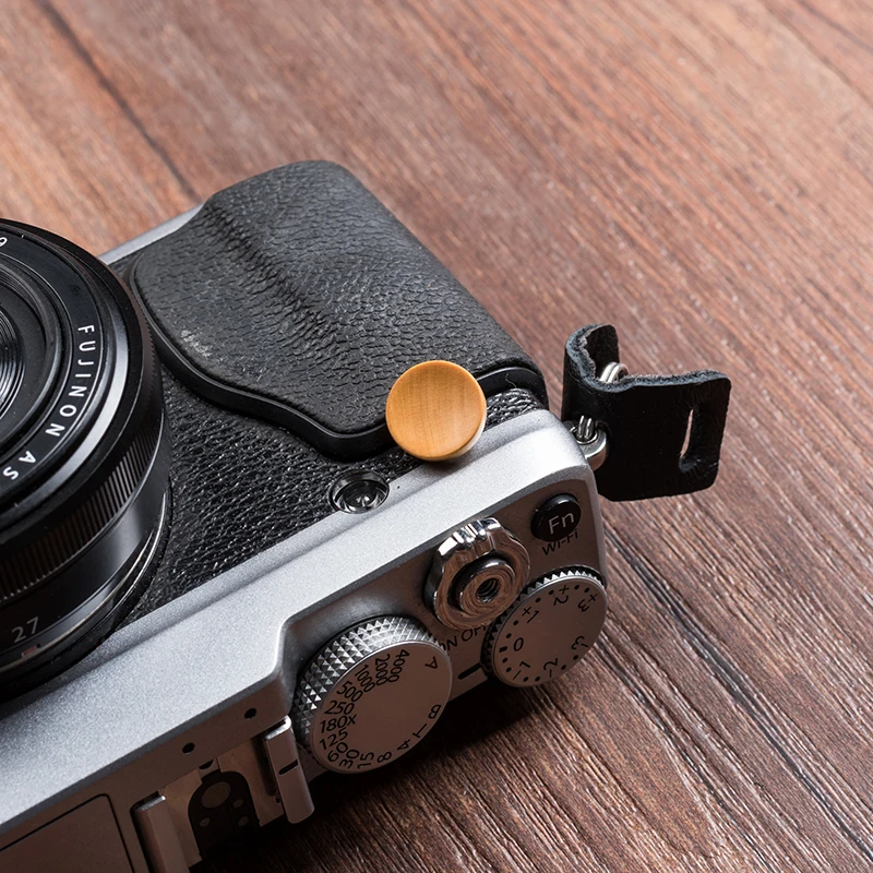 Original Handmade Boxwood Wooden Concave Surface Camera Shutter Release Button Fujifilm X100V XT4 X100F XT30 20 XPRO2 XE3