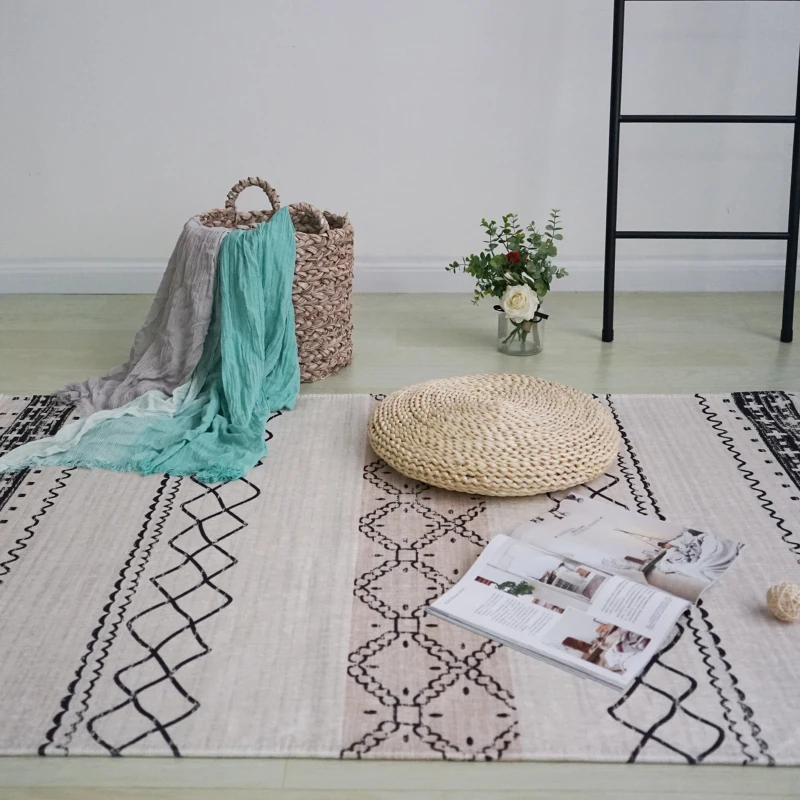 Шенилловая ткань ковер для гостиной коврик для спальни дома прикроватные полосатые ковры и ковры диван стол коврик нордический современный ковер