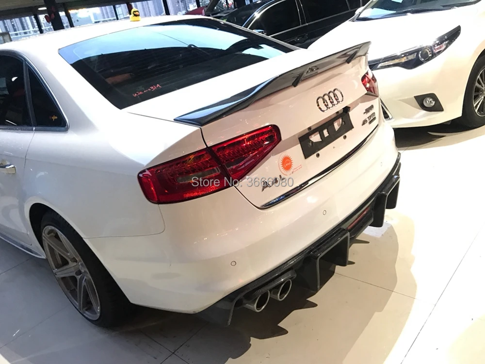 Для Audi A4 B8 B8.5 2013 высокое качество карбоновое волокно задний багажник крыло губы задний спойлер крыло автозапчасти