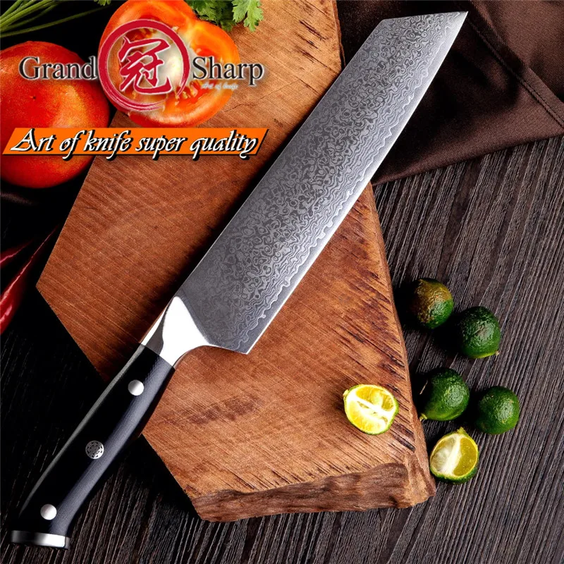 GRANDSHARP 5 шт. набор кухонных ножей шеф-повара из японской стали vg10 Дамасские кухонные ножи Kiritsuke обвалочные инструменты для приготовления пищи G10 Ручка