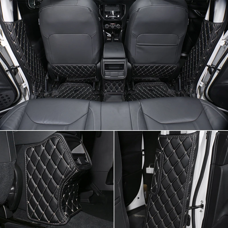 Car Seat Anti Kick Mat Armrest Box Anti Dirty Pad Child Kick B Pillar Microfiber Leather for Subaru Forester -