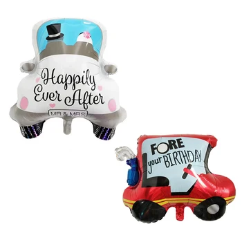 

Besegad 2PCS Cute Cartoon Wedding Car Golf Cart Aluminum Foil Balloons for Wedding Birthday Celebration Gifts Party Decorations