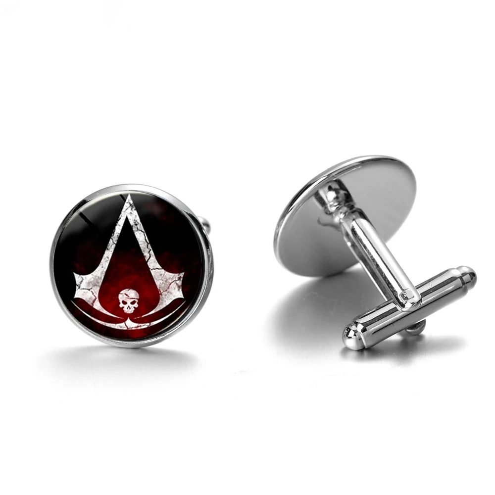 Style 5 SONGDA модные Assassins Creed Запонки Высокое качество стекло время драгоценный камень круглые запонки пуговицы Панк мужские рубашки костюм манжеты аксессуары - Окраска металла: Style 5