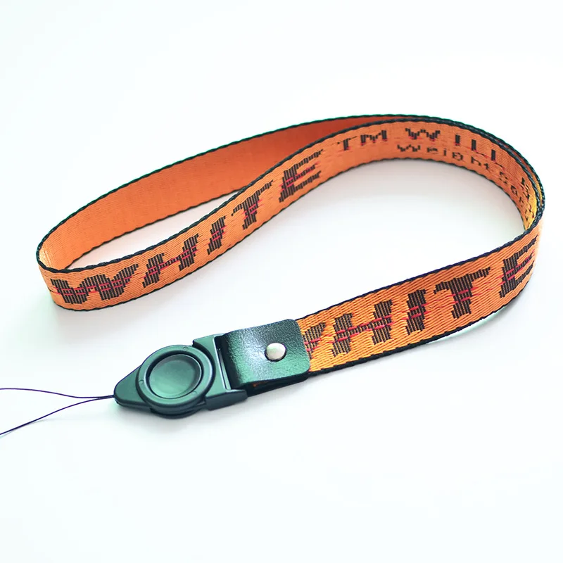 Orange long B Off White брелок Плетеный для женщин и мужчин лента чехол для телефона ремешок брелок автомобильный брелок-кошелек сумка подвеска брелок llaveros - Color: Orange long B