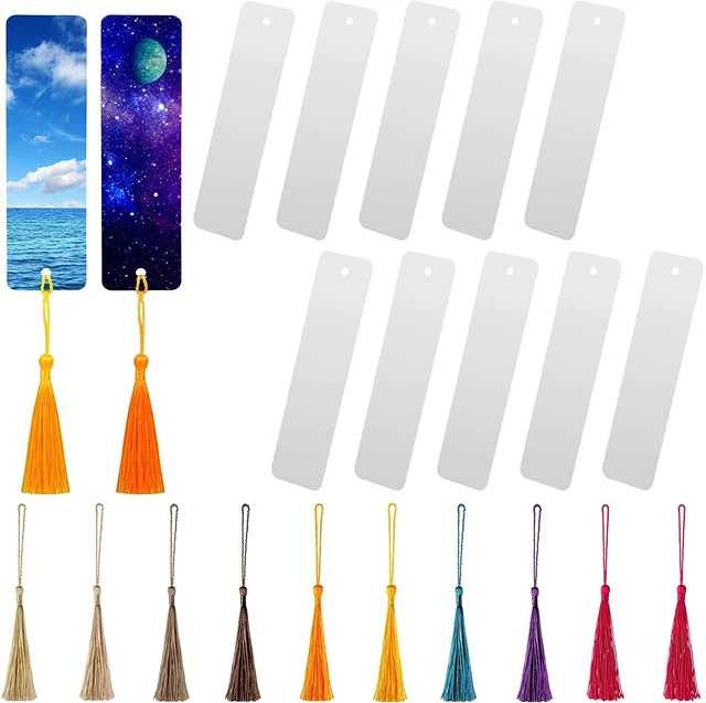 100 Pieces Sublimation Blank Bookmark Metal Bookmarks with Hole and Tassels  152*38*0.55mm DIY Printing - AliExpress