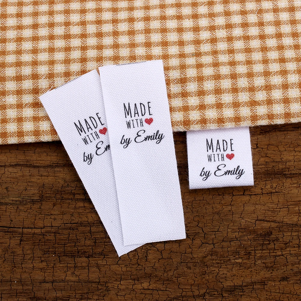 Custom Sewing label, Custom Clothing Labels fold Tags, Cotton Ribbon