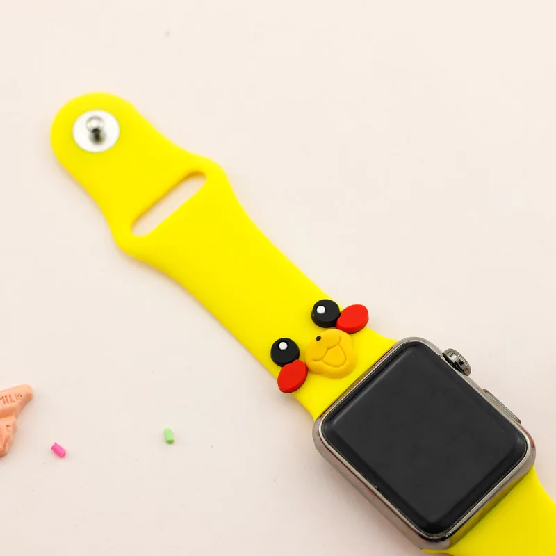 Силиконовый ремешок для Apple Watch, серия 4, 3, 2, 1, 38 мм, 42 мм, iwatch 5, ремешок для часов 44 мм, 40 мм, спортивный браслет, резиновый, милый, водонепроницаемый
