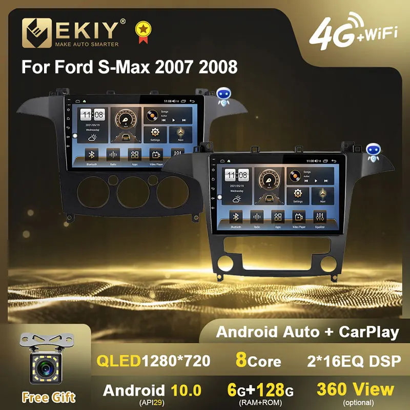 EKIY QLED DSP Android 10 автомобильное радио для Ford S-Max s max 2007 2008 Стерео GPS навигация