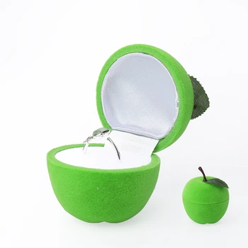 

Creative Green Apple Rings Jewelry Packaging Gift Box For Women Earrings Necklace Jewellery Holder Display 21 Styles Available