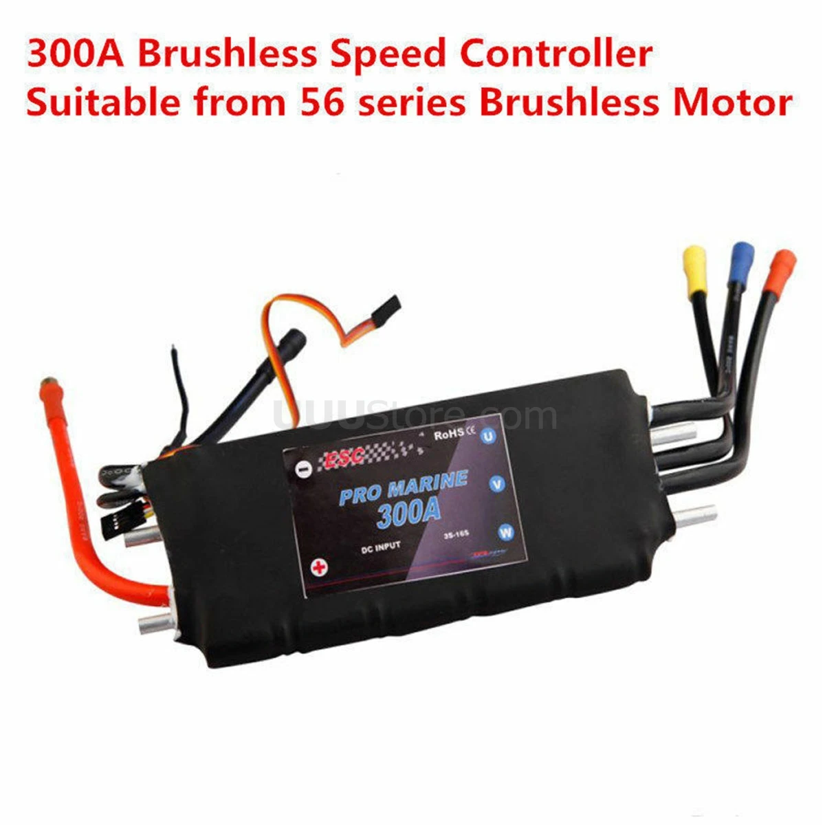 Скоростной контроллер высокого напряжения TFL Pro MARINE 300A ESC 3S 16S DC вход/USB программная