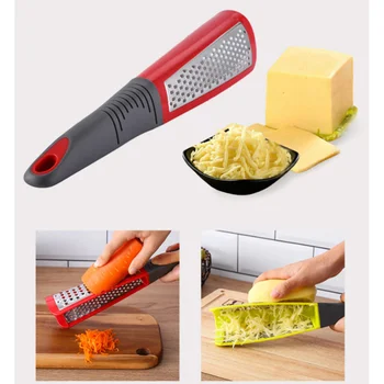 

Stainless Steel Grater Handheld Garlic Cheese Slicer Double-Sided Hangable Multifunction Grater for Fruit Vegetable (Random Colo