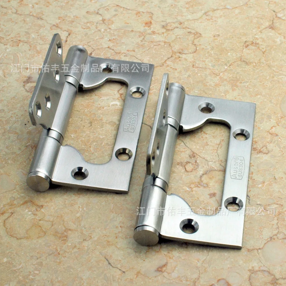 

304 Stainless Steel Brushed Double Bearing Super Quiet Hole-Slot Picture Chiaki Hinge 4-Inch 3-Inch