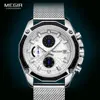 MEGIR Men's Watches 2022 Luxury Fashion Chronograph Quartz Watch for Man Mesh Strap Casual Army Sport Waterproof Wrist Watches ► Photo 2/6