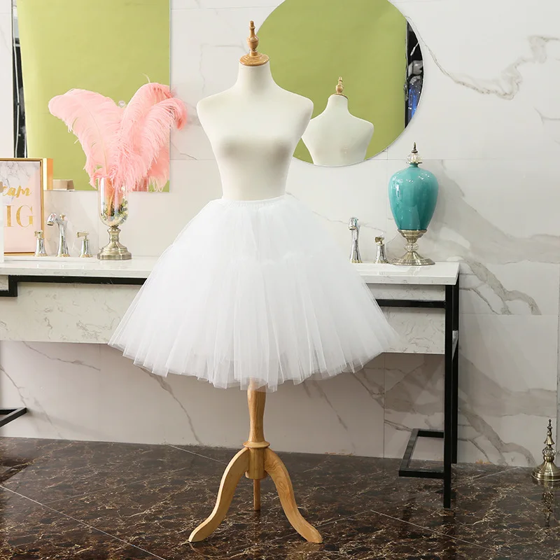 Lolita underskirt puffy tutu petticoat 55cm mesh hoopless